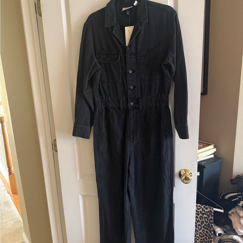 Black Denim Jumpsuit